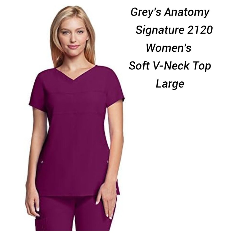 Scrub Top, Grey's Anatomy Signature 2120 V-Neck Scrub Top Large NWT